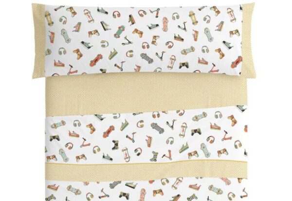 Juego Sábanas BURRITO BLANCO KIDS "Patines" Cama 105 - Imagen 4