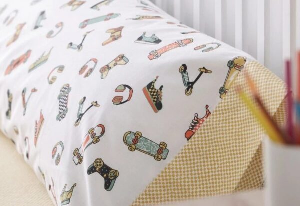 Juego Sábanas BURRITO BLANCO KIDS "Patines" Cama 105 - Imagen 2