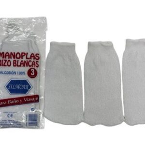 Manoplas 100% Algodón Blanca Pack 3