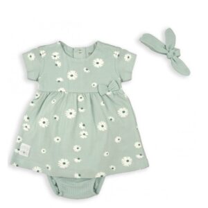 Vestido verde agua Bebé + Diadema