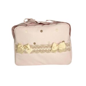 Bolso Polipiel bodoque y encaje  ROSA