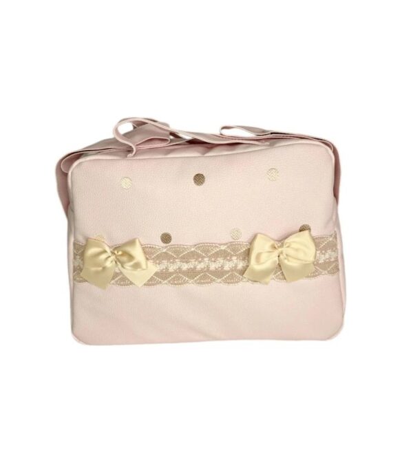 Bolso Polipiel bodoque y encaje  ROSA