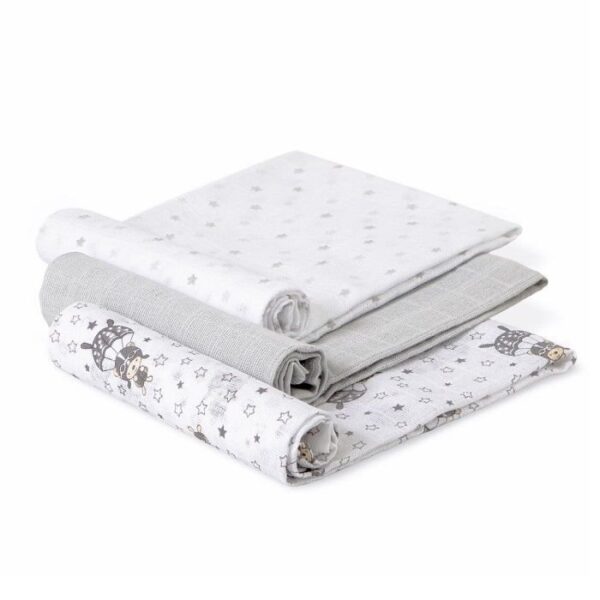 Pack 3 Gasas Interbaby gris