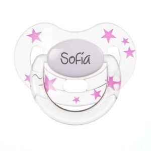 Chupete Personalizado transparente estrellas
