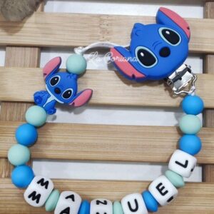 Chupetero Silicona Stich Azul