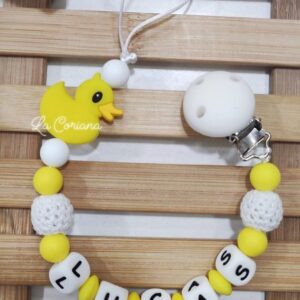 Chupetero Silicona "PATITO AMARILLO& BLANCO"