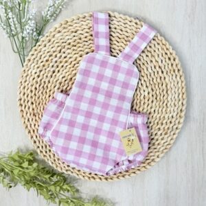 Pelele baby Vichy Rosa