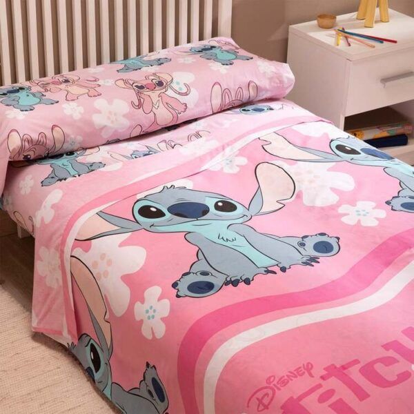 Sábanas infantil Disney STICH ROSA - Imagen 2