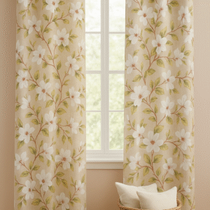 Cortina Flor Beige