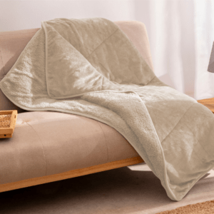 Manta Karamelo Sherpa lisa Camel 130 x 160