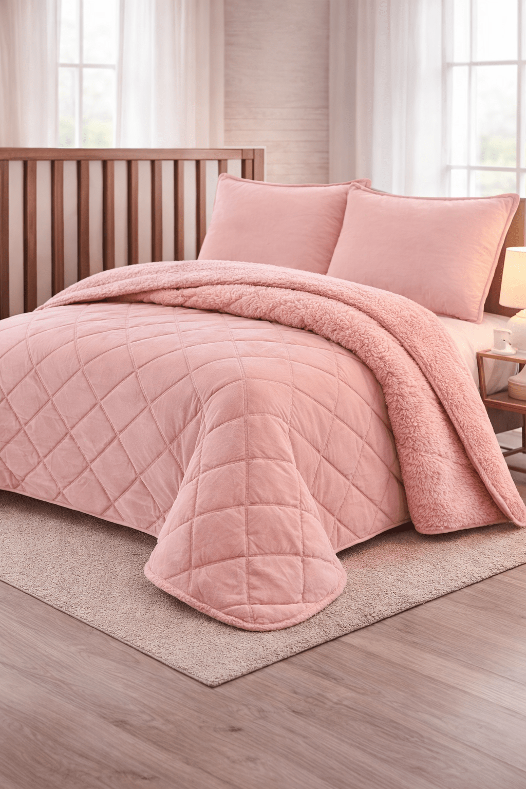 Colcha Edredón con Borreguito modelo TRAFALGAR Rosa