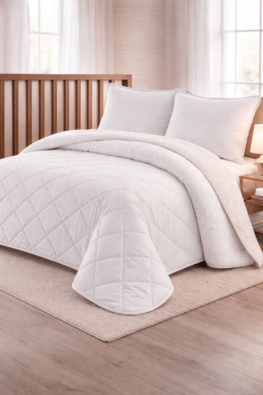 Colcha Edredón con Borreguito modelo TRAFALGAR Blanco