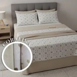 Juego Sábanas CORALINA Cloe beige