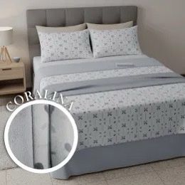 Juego Sábanas CORALINA Cloe gris