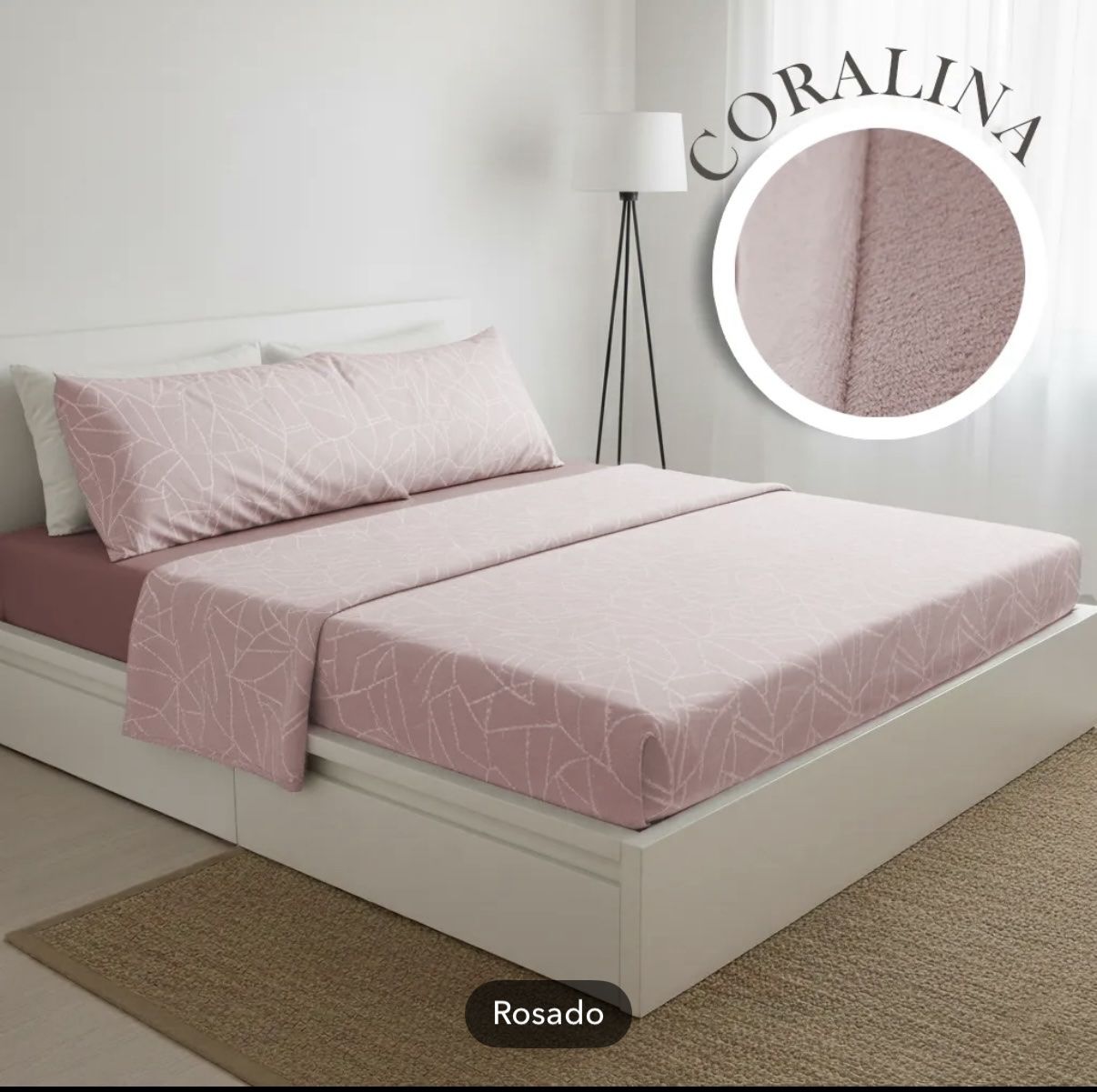 Juego Sábanas CORALINA trazos rosa - Imagen 2