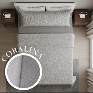 Juego Sábanas CORALINA trazos gris