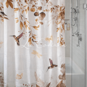 Cortina Baño Mod. Colibrí TONOS BEIGE/MARRÓN 🤎