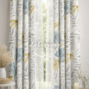 Cortina Hojas Verde Agua modelo ALBA