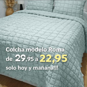 Colchita Edredón ROMA + funda Cojines Verde Agua 135/150