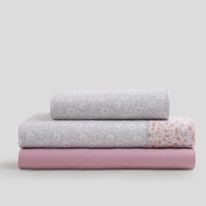 Juego Sábanas Karamelo NIDIA Gris/Rosa