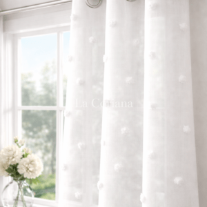 Visillo Pompón Blanco