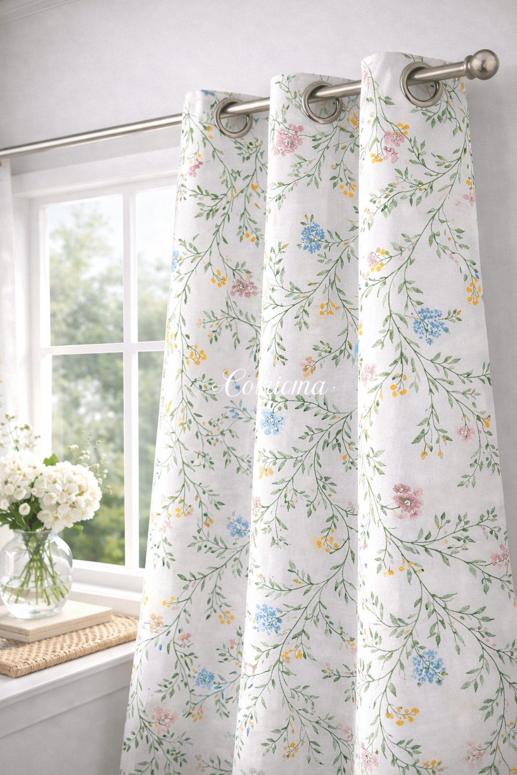 Cortina Loneta Ramitos