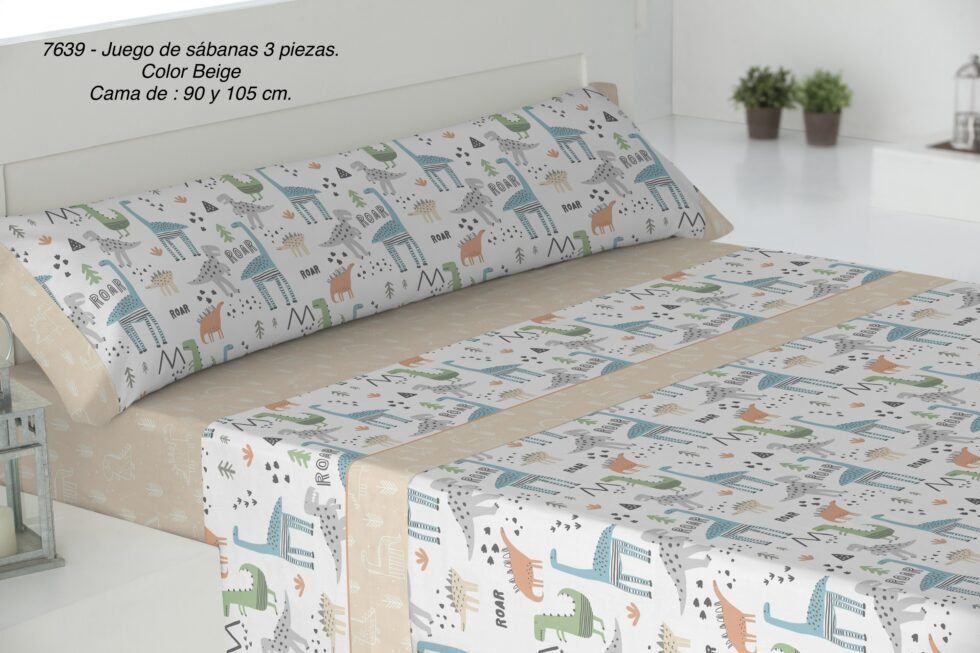 Juego de Sábanas Gamberritos mod.DINO BEIG - Imagen 3
