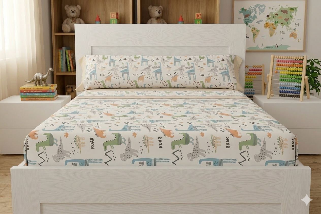 Juego de Sábanas Gamberritos mod.DINO BEIG - Imagen 4