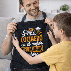 Delantal Día del Padre " PAPÁ COCINERI EL MEJOR DEL MUNDO ENTERO"