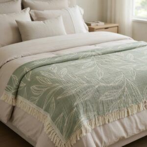 PLAID de CAMA mod HOJAS ZARA H