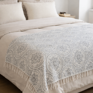 PLAID DE CAMA Gris /Beige ZARA H