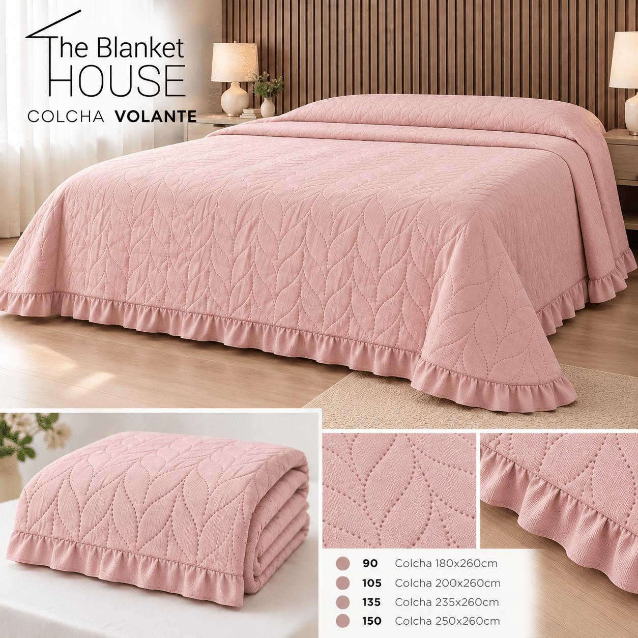 Colcha Volante OFERTA Rosa