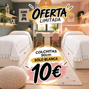 COLCHA OFERTA VOLANTE BLANCA 90CM