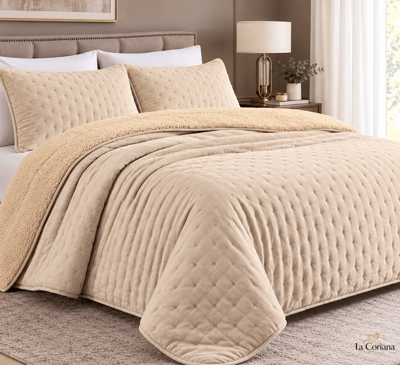 Colcha Edredón DIANA BEIGE 🤎 - Imagen 2